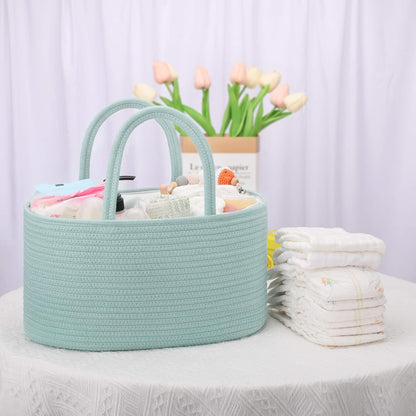 COMSE Baby Diaper Caddy Organizer, Car Caddy, Diaper Change Organizer, Gift Baskets Empty, Portable Tote Bag with Divider, Baby Shower Gifts Newborn Essentials Registry Must Have, Light pink