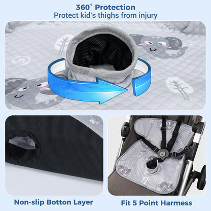 COOLBEBE Car Seat Protector for Potty Training, 2 Pack Dry Waterproof Car Seat Liner Toilet Training & Strap Covers Set for Baby Infant Toddler, Piddle Pads Cover Pad for Strollers, Carseat (Black)
