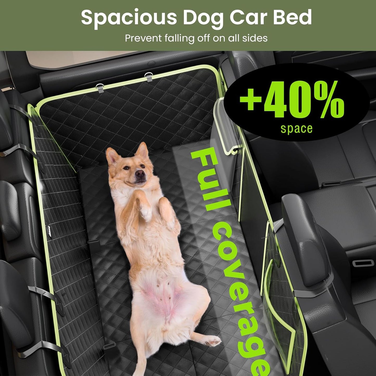 2-in-1 Dog Car Seat Cover for Back Seat, Transform to Passenger Mode - Dog Car Seat, Waterproof, Scratch-resistant, Support to 330lbs, for Outdoor Activities, Travel, to the Vet, for Cars/SUV/Truck