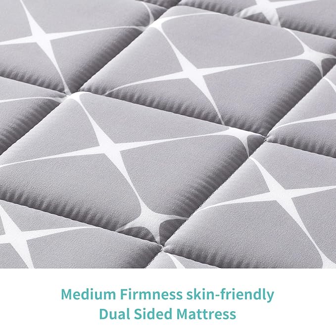 Premium Hypoallergenic Baby Crib Mattress and Toddler Mattress - 52" x 27.6" x 5" - Breathable - Firm Soft - Fits Standard Cribs and Toddler Beds