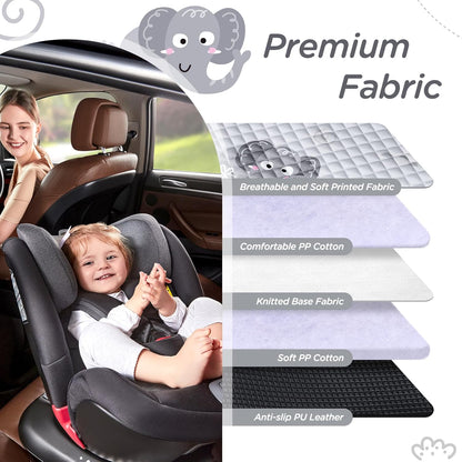 Potty Training Car Seat Protector, Waterproof Car Seat Cover for Toddlers, Piddle Pads for Baby Carseat, Stroller, Non-Slip & Machine Washable (Black, 2PC)