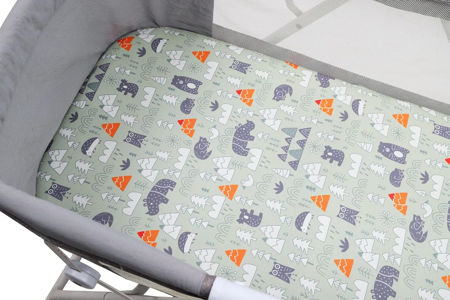 Onacosht Stretchy Bassinet Sheets 33" x 19" Compatible with Mika Micky, KoolaBaby (3 in 1), BabyBond, HARPPA and RICUTON Bedside Bassinet, 3 Pack for Baby Boy and Girl, Pink Floral
