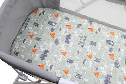 Onacosht Stretchy Bassinet Sheets 33" x 19" Compatible with Mika Micky, KoolaBaby (3 in 1), BabyBond, HARPPA and RICUTON Bedside Bassinet, 3 Pack for Baby Boy and Girl, Pink Floral