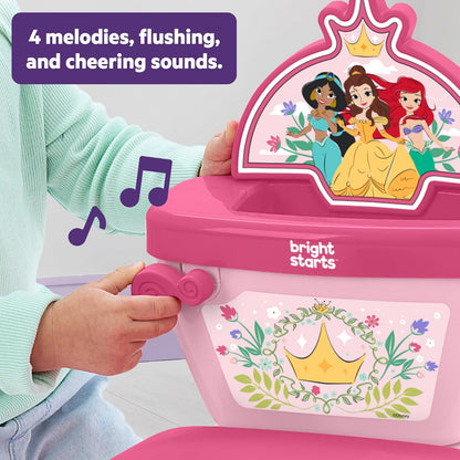Bright Starts Disney Junior Minnie Mouse My Size Potty Training Toilet, Toddler Potty Chair with Flushing & Cheering Sounds, Removable Seat with Splash Guard & Handles, Ages 18+ Months, Up to 50 lbs