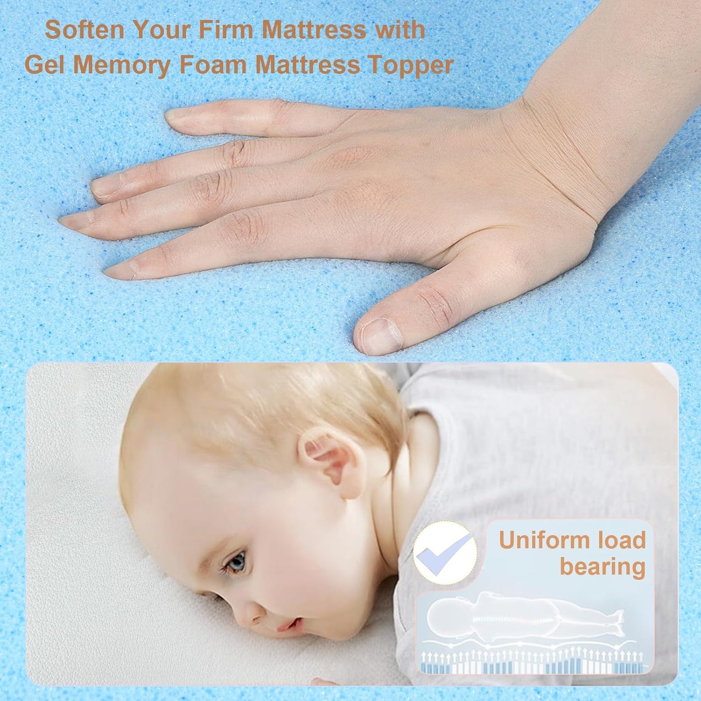 NeoBorn Baby Bassinet Mattress Pad, 30" x 18" Dual Sided Comfort Gel Memory Foam Mattress with Removable Soft Tencel Cover Fit for Halo Bassinest Swivel/Flex/Glide/Premiere/Luxe Series Sleeper