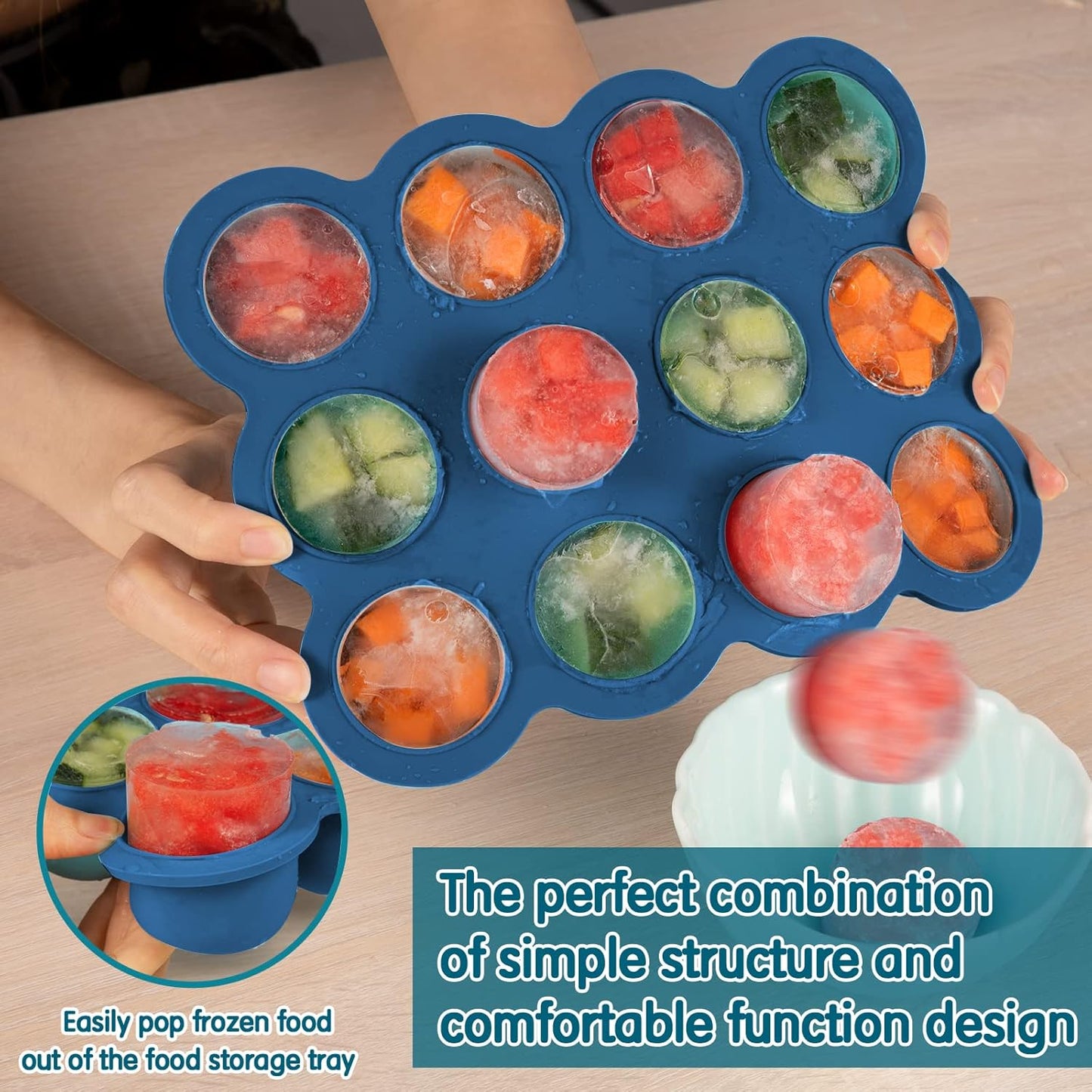 12x1.5oz Baby Food Storage Containers, Baby Food Freezer Tray with Clip Lid Gossamer Pink, Food Grade Silicone Freezer Trays for Purees & Vegetables