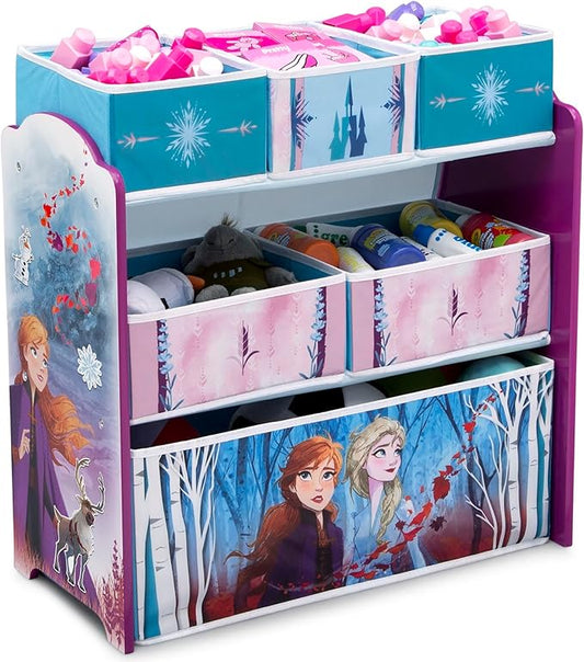 Disney Frozen II 6 Bin Design and Store Toy Organizer by Delta Children, Greenguard Gold Certified
