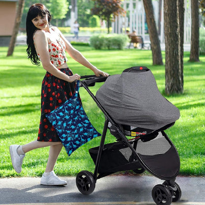 visesunny Leopard Grain 2Pcs Wet Bag with 2 Zippered Pockets Snap Handle Washable Reusable Roomy for Travel,Beach,Pool,Daycare,Stroller,Diapers,Dirty Gym Clothes, Wet Swimsuits, Toiletries