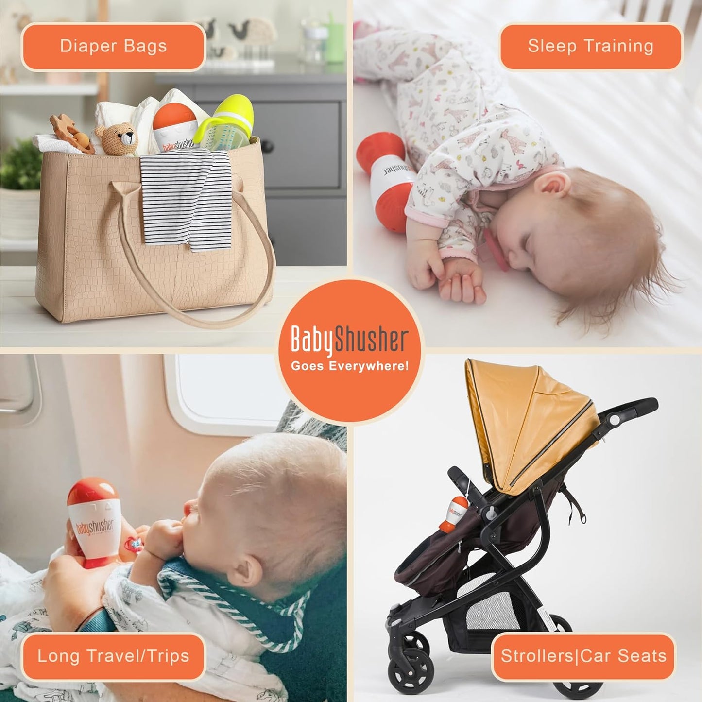 Baby Shusher Portable Sound Machine - Mom-Like 'Shh!' Sound for Baby, Sleeping Soother, Newborn Essentials for Crib, Battery Operated Hush, Travel Friendly, Shower & Registry Gift - 1 Count