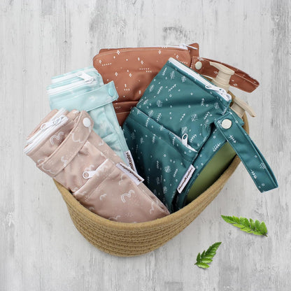 Mama Koala Waterproof Diaper Pods for Baby Items, Cloth Diapers, Swimsuits, Travel, Gym Clothes, Beach, Pump Parts, Toiletries, 2 Pack(DP-Sunset)