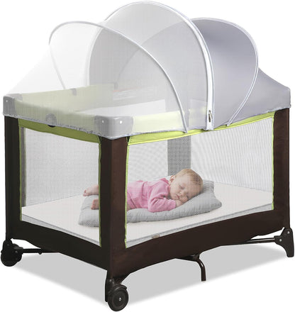 Bassinet Cover for Cats - Blackout Breathable Mosquito Net for Baby Bedside Sleepers & Travel Cribs, 2-Way Zipper Bug Canopy Tent to Block Light & Keep Cats Out (Black-Small)