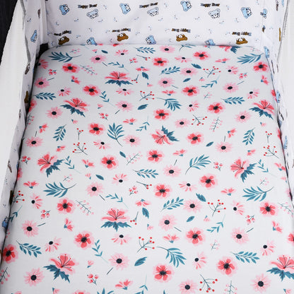 Bassinet Sheet Set 2 Pack Snug Fitted Bedside Sleeper Bassinet Sheets, Stretchy Ultra Soft, Unisex Boy Girl, Light Blue & Dinosaur