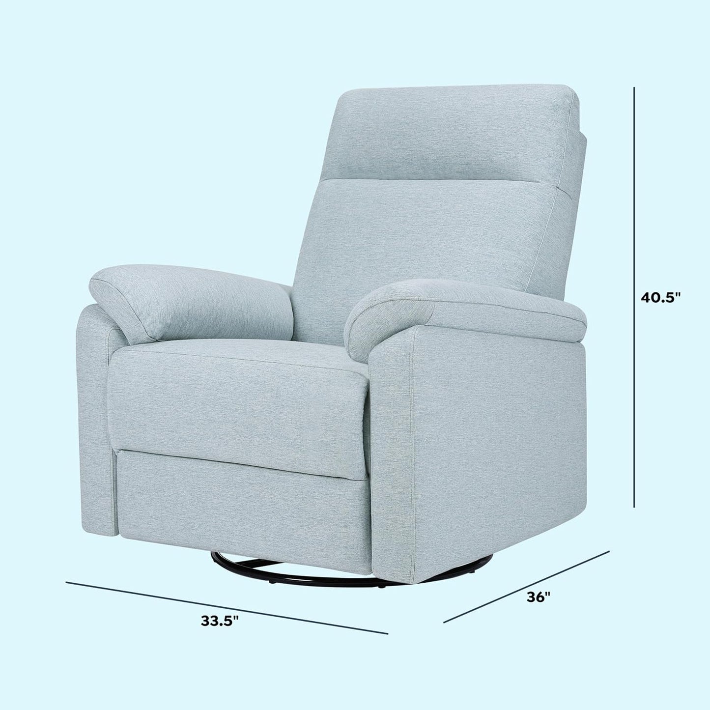 Davinci Suzy Glider Recliner Nursery Chair - Glider Rocking Chair for Nursery and Living Room - GREENGUARD Gold, FSC & Certi-PUR US Certified - 360° Swivel Rocker Recliner Chair (Cozy Cream Boucle)