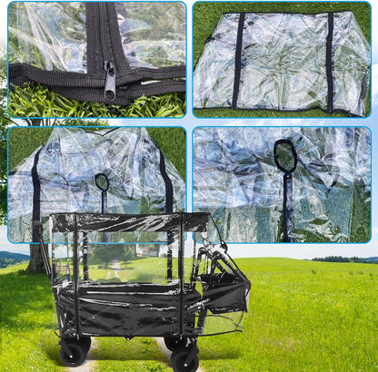 Wagon Cover for Rain, Universal Rain Cover Water Proof Wind Cover Stroller Baby Trend Quad Radio Flyer Wagon Rain Cover Trolley Cart Accessories for Outdoor Garden Camping Picnic