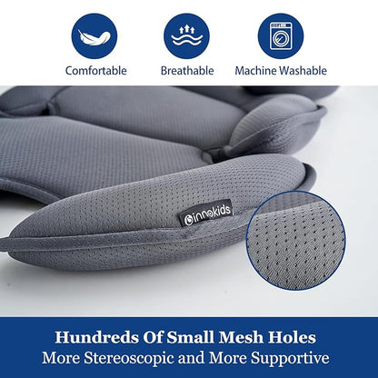 Innokids Head and Body Support Pillow Infant Car Seat Insert for Newborn to Toddler Stroller Cushion (Grey)