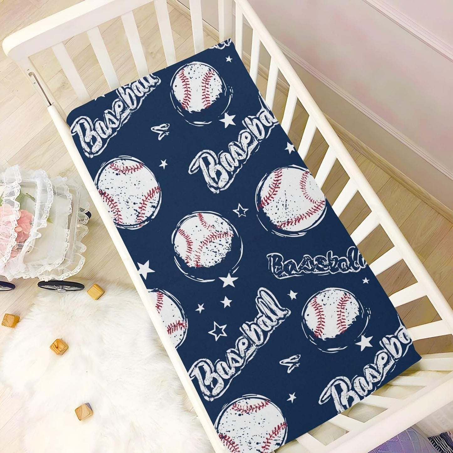 Baby Crib Sheet Cute Goose Flowers Crib Mattress for Boys and Girls Playard Sheet Soft Breathable Fitted Baby Mattress Cover 52x28in