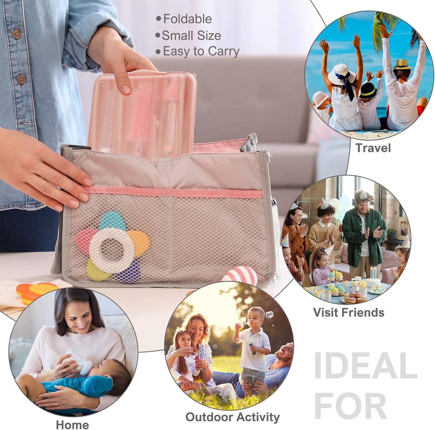 6 in 1 Cleaning Brush Set with Silicone Bottle, Nipple, Straw, Soap Dispenser, Drying Rack for Baby and Water Bottles, Space Saving Essentials for Home and Travel