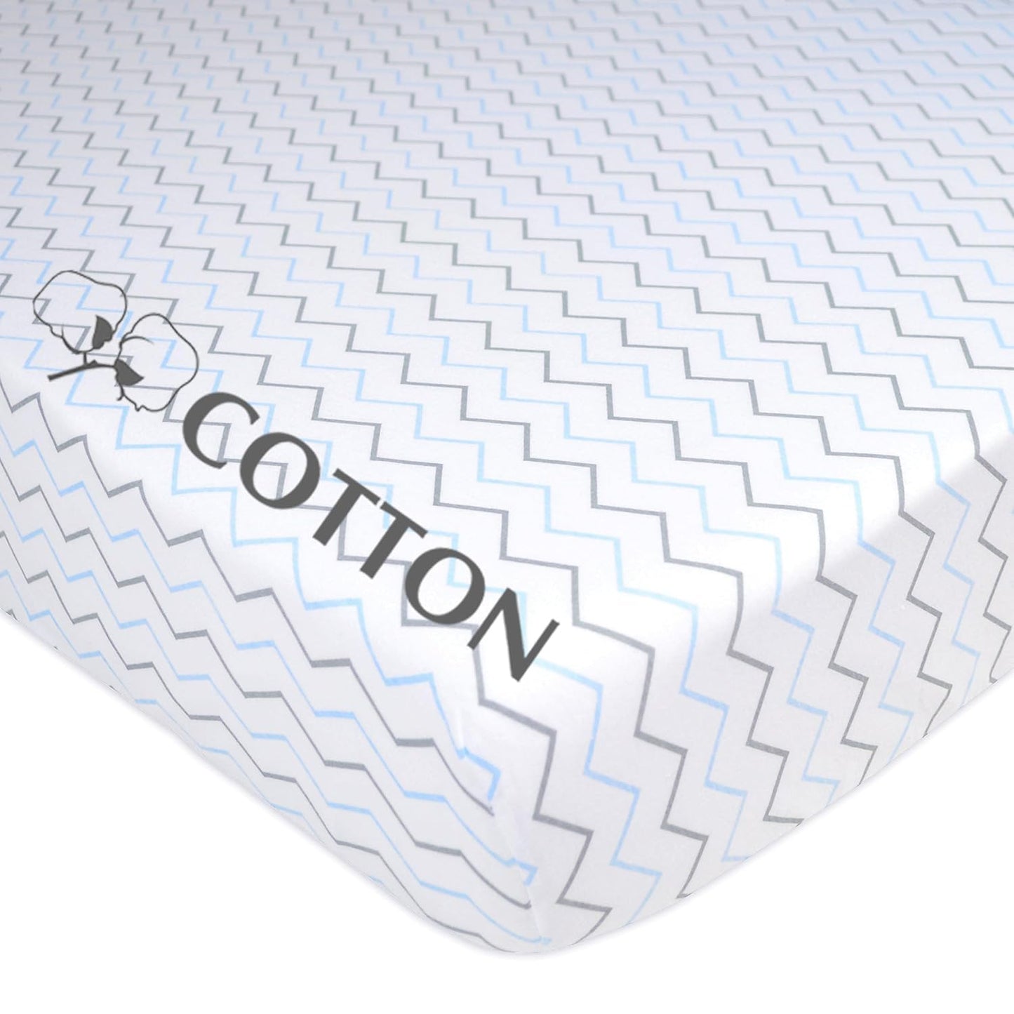 American Baby Company 100% Natural Cotton Fitted Pack and Play Sheet 39" x 27" - Soft & Breathable Pack N Play Sheet for Playpen, Playard & Mini Crib Mattress, Navy Whale, for Boys & Girls