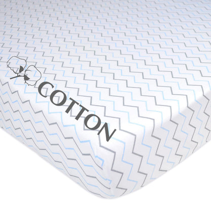 American Baby Company 100% Natural Cotton Fitted Pack and Play Sheet 39" x 27" - Soft & Breathable Pack N Play Sheet for Playpen, Playard & Mini Crib Mattress, Navy Whale, for Boys & Girls