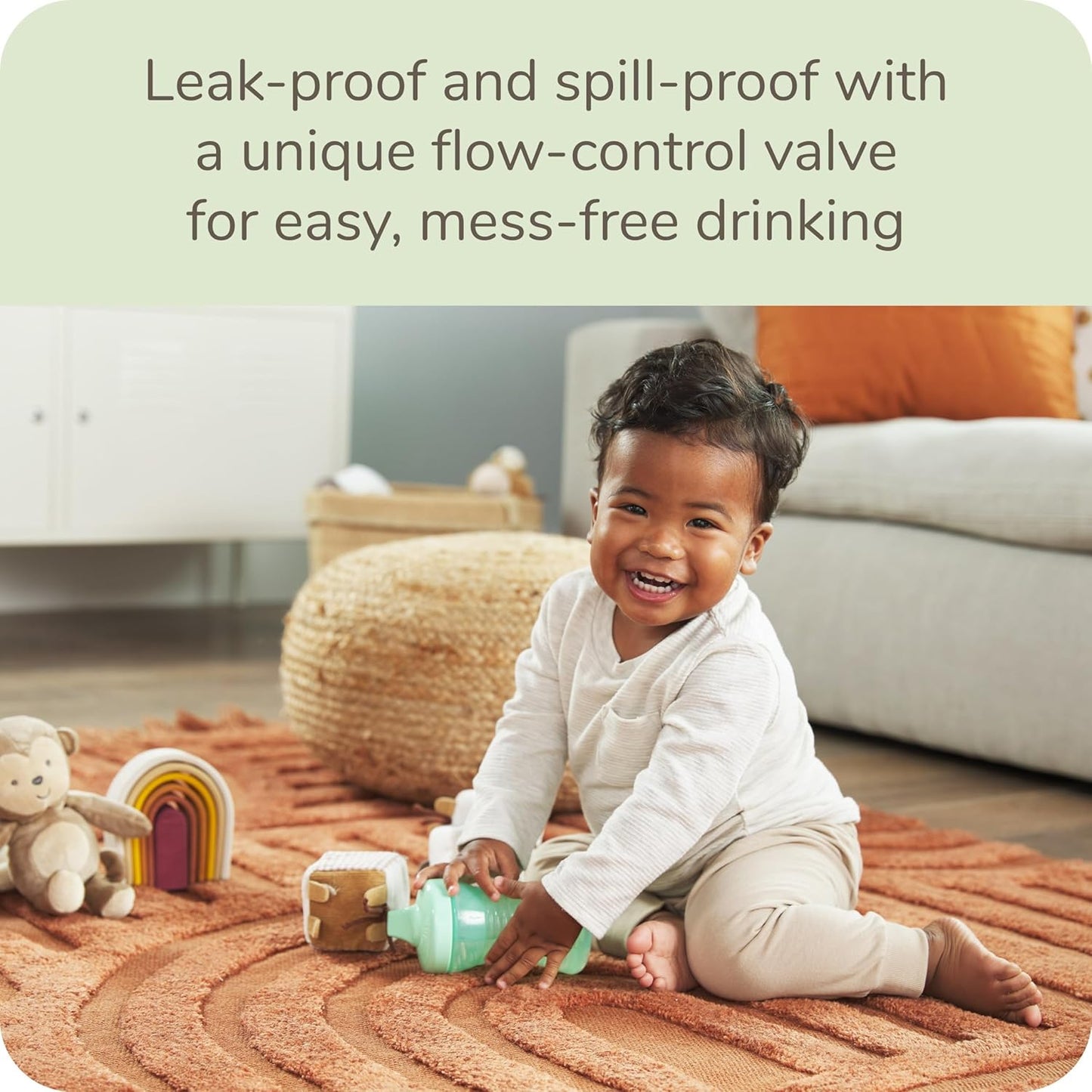 NUK Fun Grips Hard Spout Sippy Cup 10 oz. | Easy to Hold BPA Free Spill Proof Toddler Cup 4pk