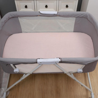 Onacosht Muslin Bassinet Sheets 3 Pack, 100% Cotton Baby Fitted Sheet 33" x 19" Compatible with Mika Micky, KoolaBaby (3 in 1), BabyBond, HARPPA and RICUTON Bedside Bassinet, Green, Floral and Cactus