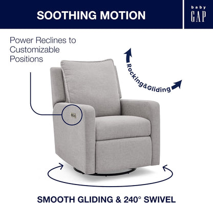 babyGap Harlowe Power Recliner with USB-A and Type-C Ports by Delta Children - Greenguard Gold Certified – Stain-Resistant Performance Fabric is Oeko-TEX Standard 100 Certified, Sand