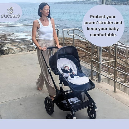 Suessie Stroller Liner - Universal and Reversible Seat Insert, Sand Stripe
