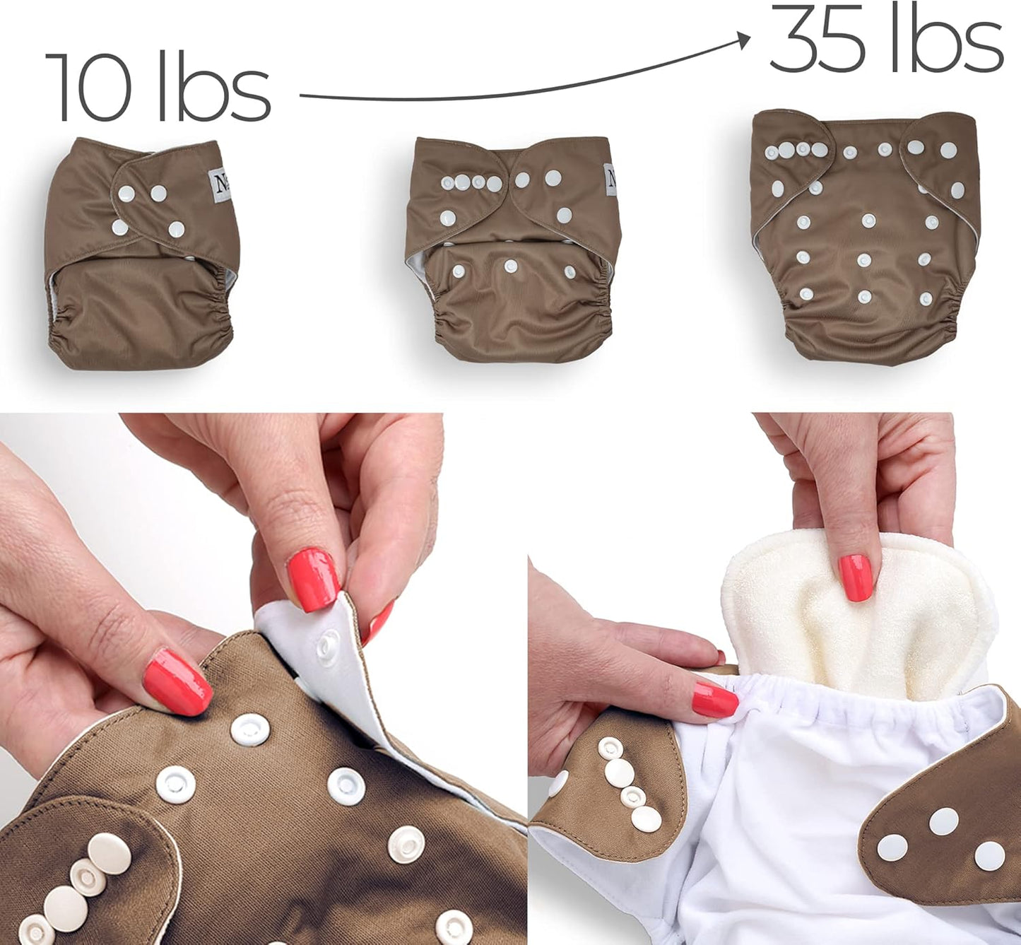 Nora's Nursery Morning Dew Cloth Diapers +Nora's Nursery Pail Liner for Cloth Diapers