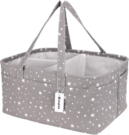 Pink Diaper Caddy Organizer for Baby Girl-Large Portable Diaper Caddy Basket for Changing Table-Diaper Organizer Caddy-Car Travel Tote Bag-Newborn Registry Baby Shower Basket for Diapers & Wipes