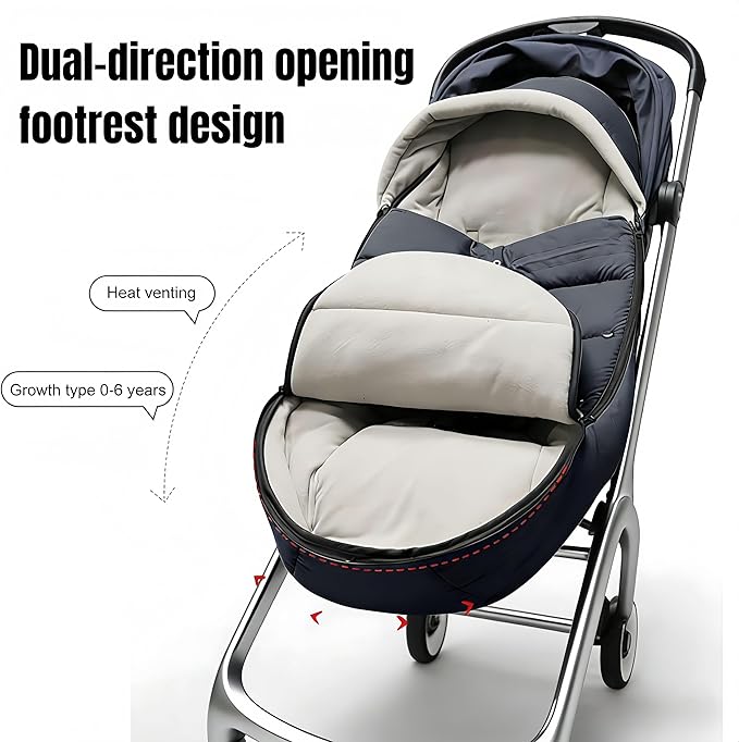 Waterproof Thickened Universal Stroller Blanket - Baby/Toddler Stroller Footmuff, Sleeping Bag & Bunting, Cold-Weather Winter Cover(Black)