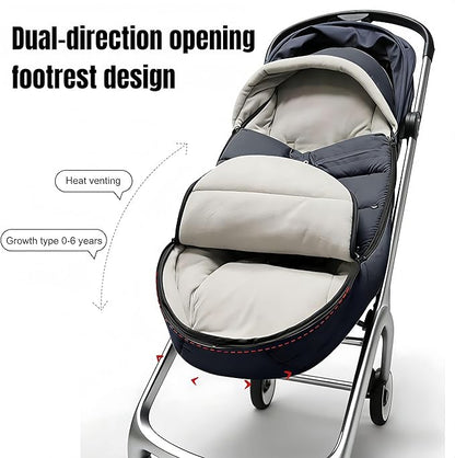 Waterproof Thickened Universal Stroller Blanket - Baby/Toddler Stroller Footmuff, Sleeping Bag & Bunting, Cold-Weather Winter Cover(Black)