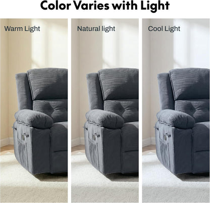 FLEXISPOT Swivel Rocker Recliner Chair for Adults, Massage Recliner Rocking Chair Nursery, 360° Swivel Nursery Glider for Living Room Bedroom, Beige (XRC2)