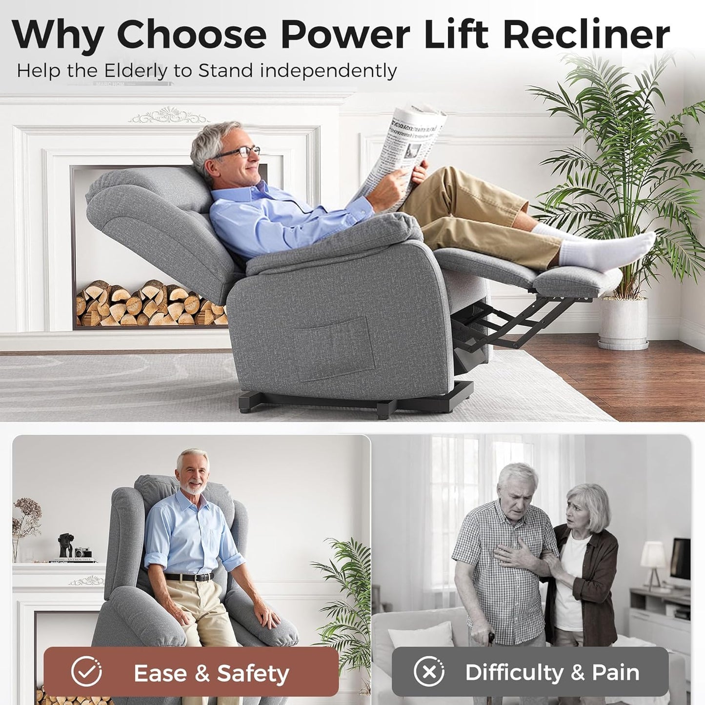 Amopatio Swivel Glider Recliner for Indoor, Nursery Rocker Chair Upholstered Single Sofa with Side Pockets and Footrest for Living Room Bedroom