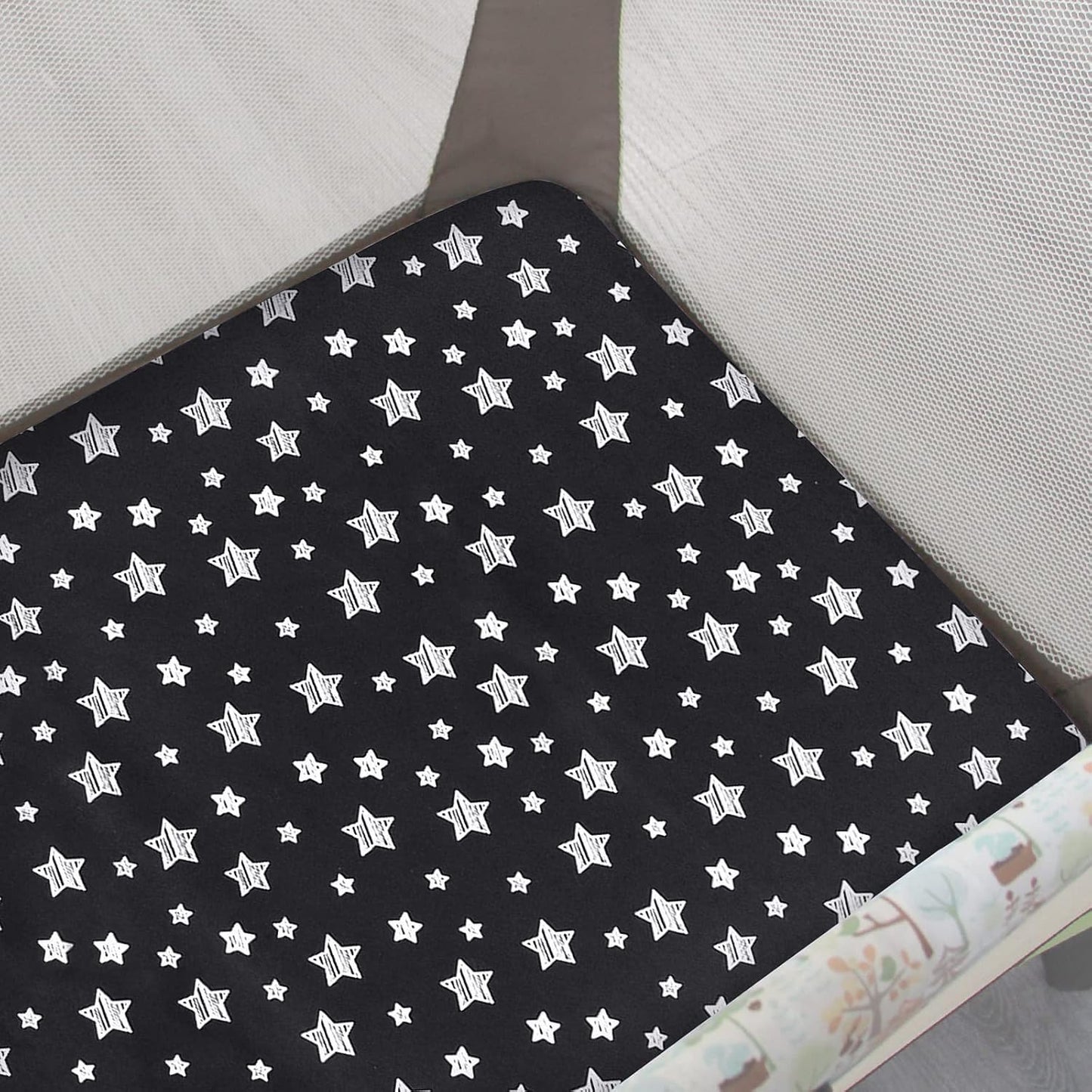 Pack and Play Sheets, 2 Pack Mini Crib Sheets, Stretchy Playard Fitted Sheet, Compatible with Graco Pack n Play, Soft and Breathable Material, Planet & Flower