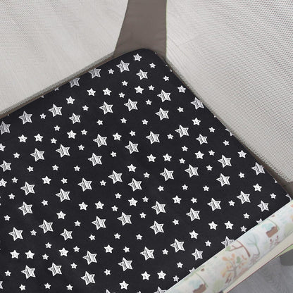 Pack and Play Sheets, 2 Pack Mini Crib Sheets, Stretchy Playard Fitted Sheet, Compatible with Graco Pack n Play, Soft and Breathable Material, Planet & Flower