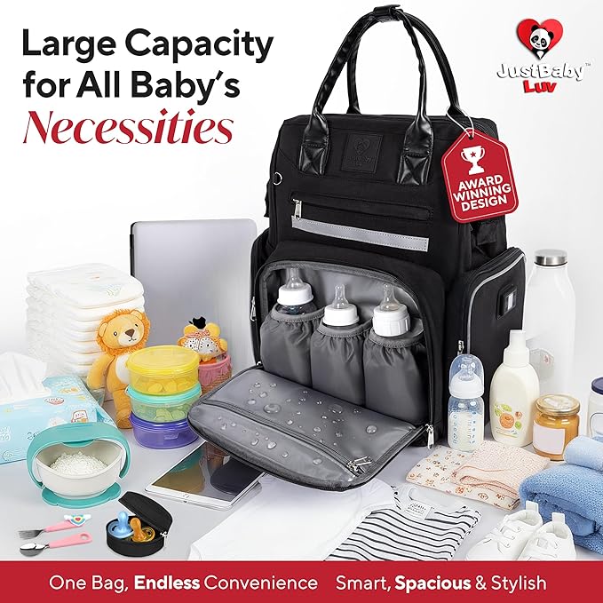 Award-Winning Baby Diaper Bag Backpack with Changing Station –Large Multifunction Waterproof Diaper Bag, Warm Bottle Pockets, Travel Baby Organizer Mom & Dad, Newborn Baby Essentials, Newborn Gift
