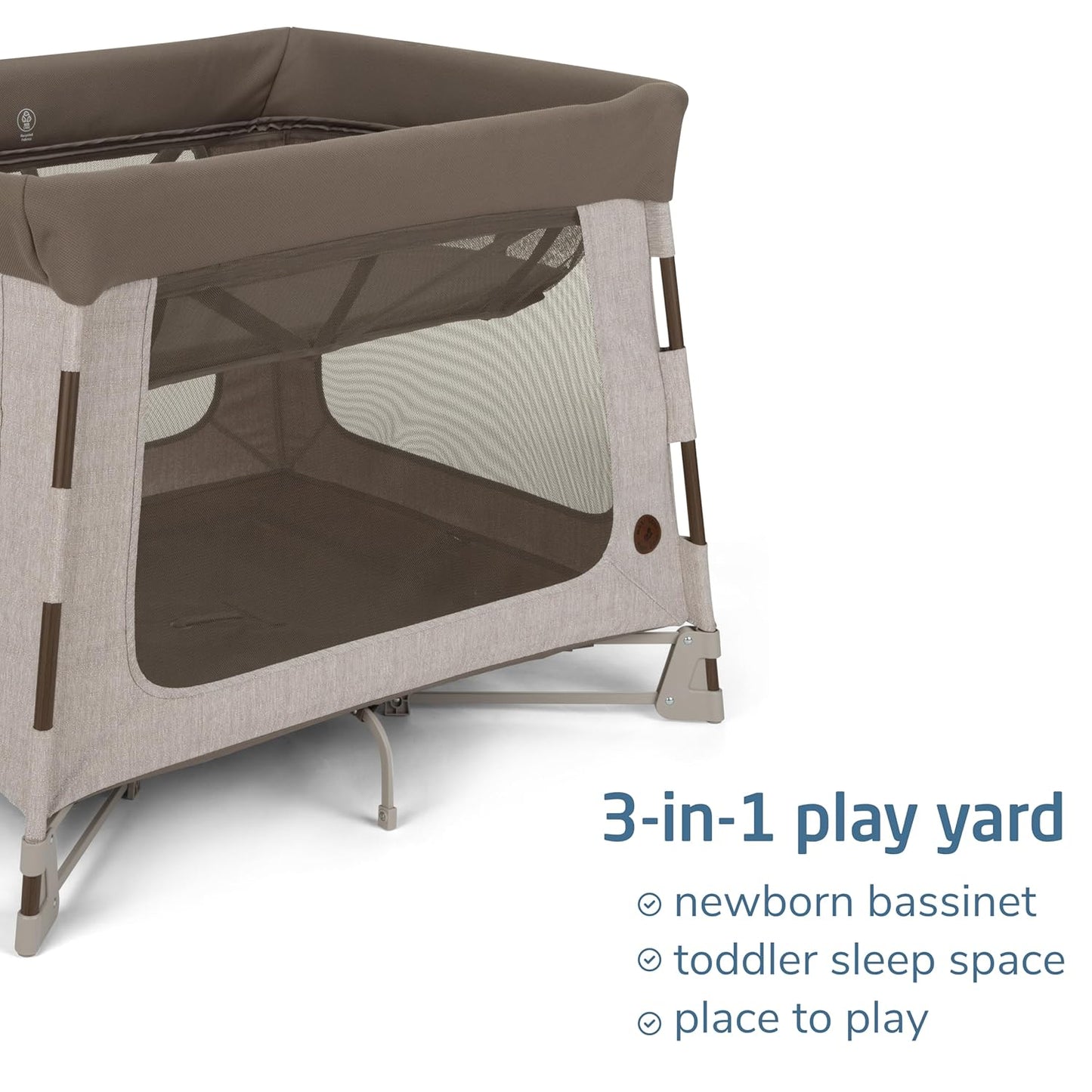Maxi-Cosi Swift Baby Playard with Mat, Baby Playpen, Play Yard with Bassinet, Portable Playpen for Babies and Toddlers, Classic Oat