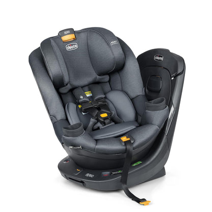 Chicco Fit360 Zip ClearTex Rotating Convertible Car Seat with Fit360 Mirror, 360 Degree Rotation for Rear-Facing and Forward-Facing Usage, Jet/Black