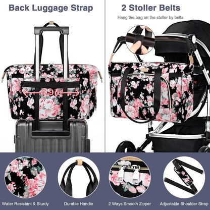 ITIEZY Diaper Bag Tote for Baby - Large Mommy Bag with Portable Changing Pad Pacifier Case, Hospital Bags Travel Baby Bag