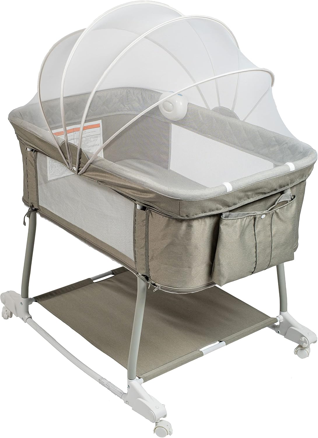 Multi Function Baby Crib Bedside Sleeper Newborn Rocking Bassinet for Infant and Toddler with Wheel Base Portable and Adjustable(Navy Blue)