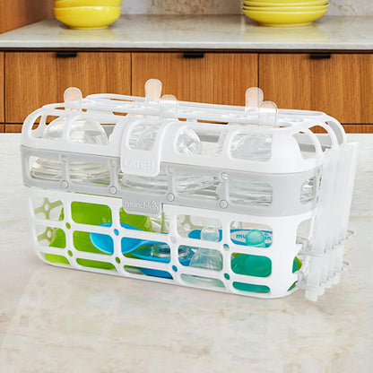 Munchkin Baby Bottle Cleaning Set with Drying Rack, Bristle Brush, and High Capacity Dishwasher Basket, 1 Pack
