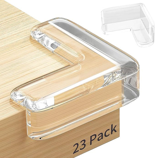 12 Pack Table Protectors, Corner Protector for Baby, Clear Furniture Corner Guards & Edge Safety Bumpers Cushion to Cover Sharp Furniture & Table Edges (23 Count (Pack of 1))