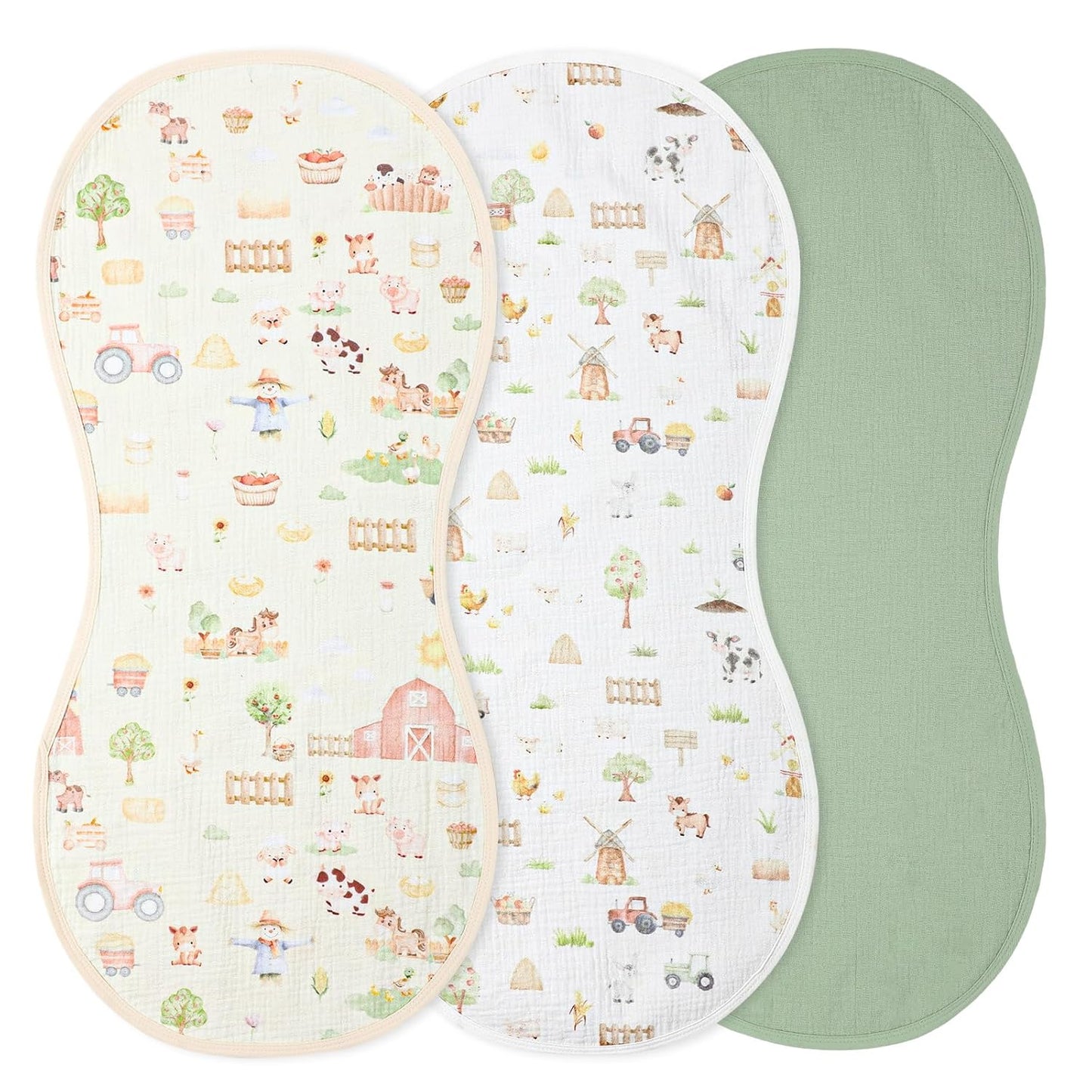 Hahafelt 3 Pcs Changing Pad Liners Fits in Peanut Shape Changing Pad Waterproof Diaper Mats Organic Cotton Peanut Mats are Warm on Baby's Back, Washable Reusable (Starry Style,Multicolor)