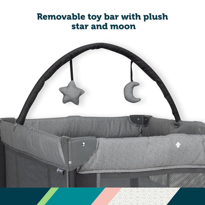 Safety 1st Basic 2-in-1 Play Yard with Bassinet, Gray