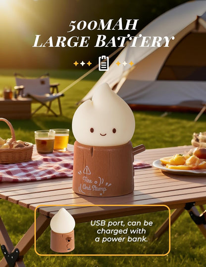 3pcs Cozy Campfire Nightlight Kits, Soothing Nature Sounds, White Noise Night Light for Baby Adult, Rechargeable, Cute Flame Lamp, Best Gift for Kids Bedrooms Camping Trips