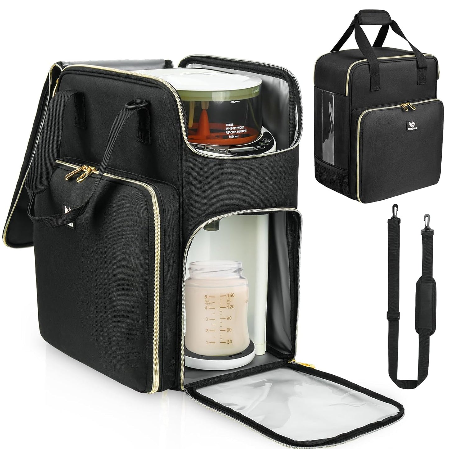 Carrying Case Compatible with Baby Brezza Formula Pro Mini Baby Mixer Machine, Insulated Formula Mixer Travel Bag with Shoulder Strap