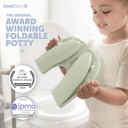 Jool Baby Folding Travel Potty Training Seat for Toddlers, Fits Round & Oval Toilets, Non-Slip Suction Cups, Includes Free Travel Bag (Aqua)