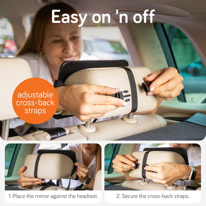 Baby Uma Baby Car Mirror – Shatterproof Backseat Accessory for Rear Facing Infant, Clear Wide View Design for Safe Travel Monitoring