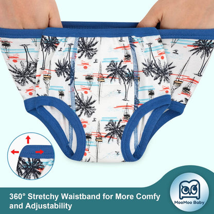 MooMoo Baby 8 Packs Potty Training Pants Cotton Absorbent Training Underwear for Toddler Boy and Girls 2T-9T