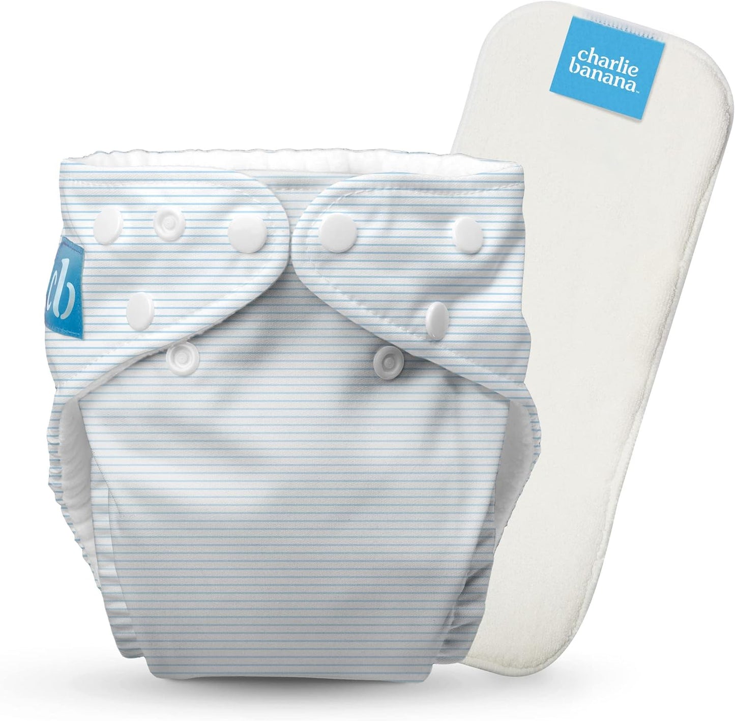 Charlie Banana Cloth Diapers, Reusable, Washable, Adjustable One Size Diaper, for Babies and Toddlers, with Absorbent Insert - Sweet Dreams on Grey, 1 Pack